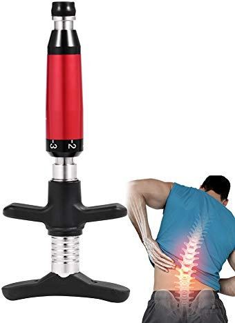 Activador masajeador, herramienta de ajuste de chiropráctica eléctrica, activador de espalda, dispositivo de masaje para la escoliosis, ajuste de la columna vertebral (4 cabezales)