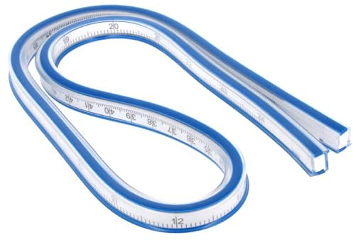Utoolmart Flexibles Kurvenlineal, abgestuft, 60 cm, mit Farbkante, zum Zeichnen, Musterherstellung, Ingenieurwesen, Schablonenherstellung, Sattel-Montage-Messwerkzeug, 1 Stück