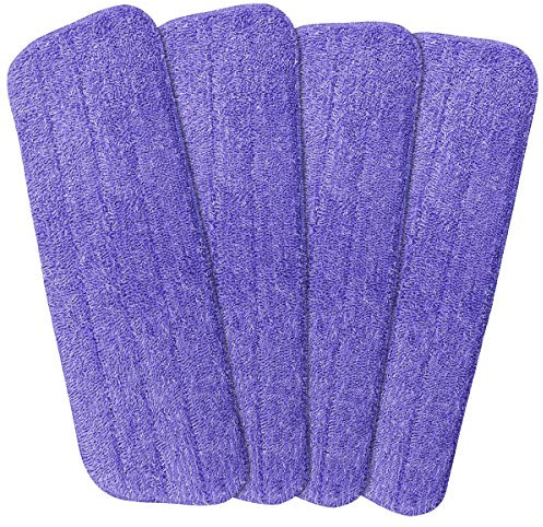 4 Pack Spray Mop Heads Replacement Mop Pads Reveal Mop Cleaning Pad ,Fit for All Spray Mops & Reveal Mops Washable 16.5*5.11 Inches. (Purple)