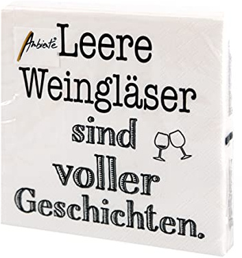 20 Servietten Voller Geschichten | Tischdeko | Sprüche | Text | Schrift 33x33cm