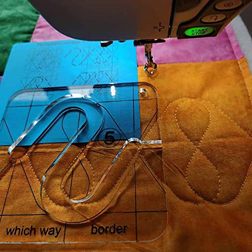 NC FMQ Grip 5 Quilt-Nähfuß Schablone aus Acryl für Haushaltsnähmaschine