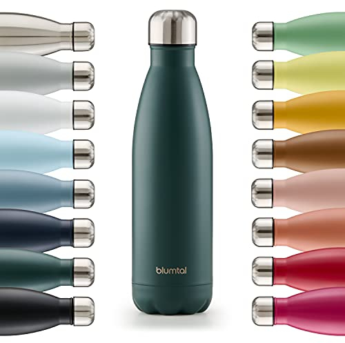 Blumtal Trinkflasche 350 ml Edelstahl - auslaufsichere Isolierflasche - BPA-freie Trinkflasche kalt & warm - doppelwandige Insulated Bottle - rostbeständige Isolierflasche Dunkelgrün