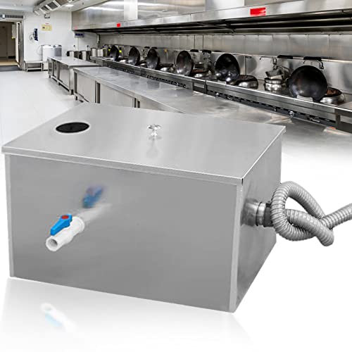 Stainless Steel Grease Trap Interceptor Commercial Grease Trap for Sink, Small Interceptor Grease Trap Tools for Home Kitchens, Coffee Shops and Cafeterias, Effectively Solve Sewer Blockages