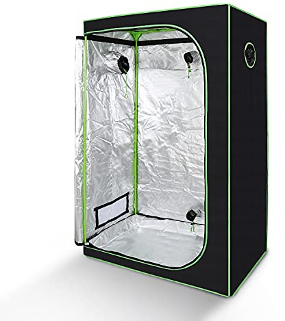 Ikodm Tenda da coltivazione, 120 x 60 x 180 cm, 600D Oxford Grow Tent, tenda da allevamento per idroponici, a tenuta luminosa e impermeabile, per coltivazione in ambienti interni