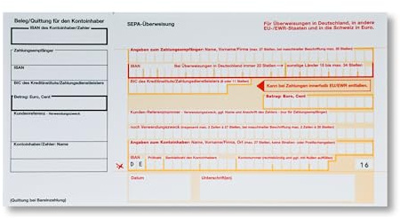 Litfax SEPA Überweisungsträger, 100 Stück – DIN LANG mit Quittungs-Talon, 1-fach ohne Durchschlag, Leicht zu trennen - Bankneutral für Überweisungen in Deutschland