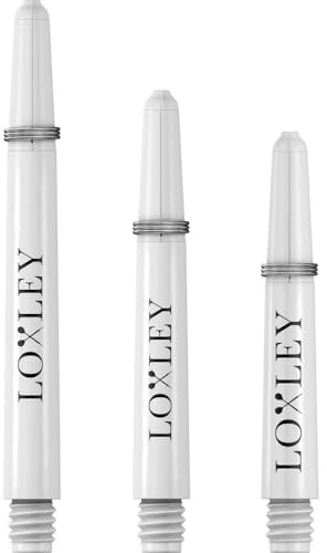 Loxley Nylon Shafts Dart Schäfte Stems Darts stems Dartshafts Shaft Schwarz Weiß Farbe / Design White Länge Medium = 48mm