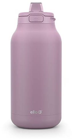Ello Hydra 64oz Half Gallon Vacuum Insulated Stainless Steel Jug with Locking, Leak-Proof Lid and Soft Silicone Straw, Metal Reusable Water Bottle, Keeps Cold All Day, Mauve