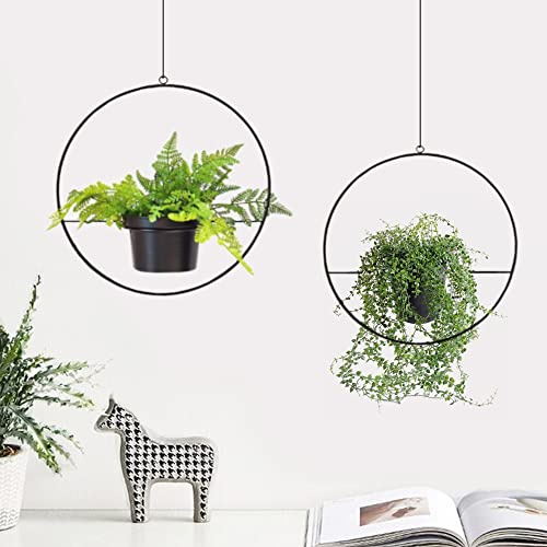 [en.casa] Pflanzhänger Opsterland im 2er Set Blumenhalter zum Aufhängen Topfhänger für Innen und Außen aus Metall Schwarz