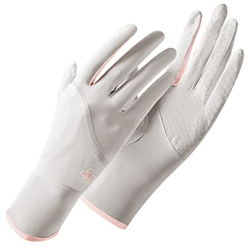SPYMINNPOO Guantes de Protección Solar, Seda Helada, Transpirables, para Evitar Resbalones, Guantes de Protección UV de Verano para Ciclismo, Equitación, Conducción