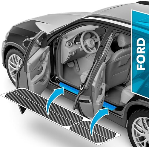 uProtect Auto Einstiegsleisten Schutz für Ford Kuga 2 (II) C520 I 2012-2019 - Schutzfolie Autotür Zubehör Zierleisten Lackschutzfolie Carbon Schwarz