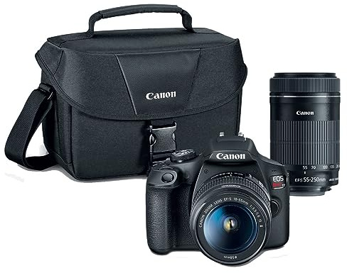 Canon EOS Rebel T7 DSLR Camera | 2 Lens Kit with EF-S 18-55mm + EF-S 55-250mm f/4-5.6 is STM Lens, Black