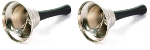 ACAN Tradineur - Pack de 2 Campanas navideñas de Papá Noel - Fabricado en Metal y Madera - Decoración para Temporada navideña - diámetro 6,5 x 12 cm