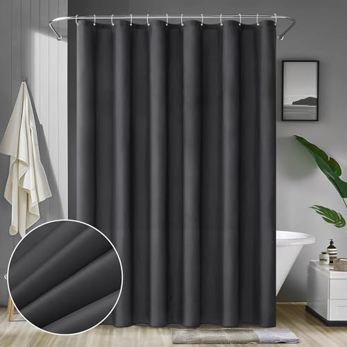 MIULEE Duschvorhang 240x200 cm Dunkelgrau Wasserdicht Anti-schimmel