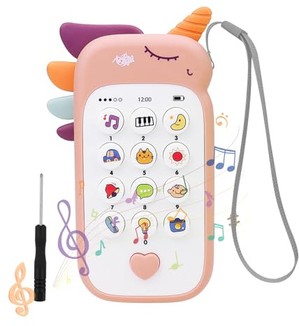 BouGPeng Telefono Bebe Juguete Musical Juguete para Bebé Smartphone Juguete para Niños A Partir de 6 Meses Teléfono de Juguete Regalo con Canciones Sonidos Texto