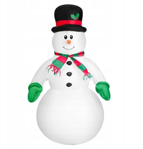 Aufblasbarer Schneemann 120cm mit mit Gebläse und LED-Beleuchtung IP44 Wetterfest Weihnachtsdeko beleuchtet Winterdeko für Außen Weihnachtsfigur
