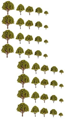 NUOBESTY 2sets Modell Bäume Set Grün Landschaft Landschaft Diorama Bäume 3cm-8cm Modell Baum Modell 20 Stücke * 2