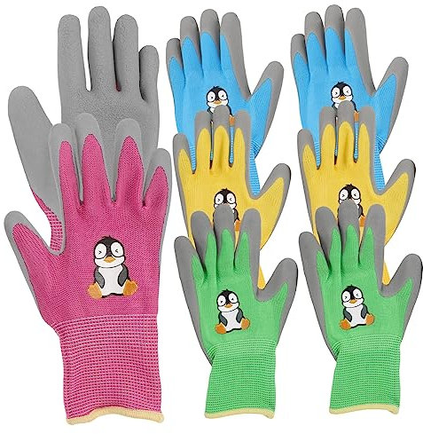 DIKACA 4 Paare Kinderhandschuhe Gartenhandschuhe Für Kleinkinder Grillhandschuhe Kleine Gartenhandschuhe Handschuhe Zum Reinigen Sonnenschutzhandschuhe Arbeit Emulsion Sauber Xs