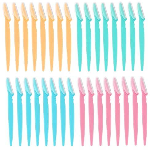 GUOYOU 32 Pièces Rasoir à Sourcils, Professionnel Rasoir Visage Rasoirs de Sourcils Eyebrow Rasoir Femme Visage Dermaplaning Visage pour Femme et Homme Maquillage, Exfoliant