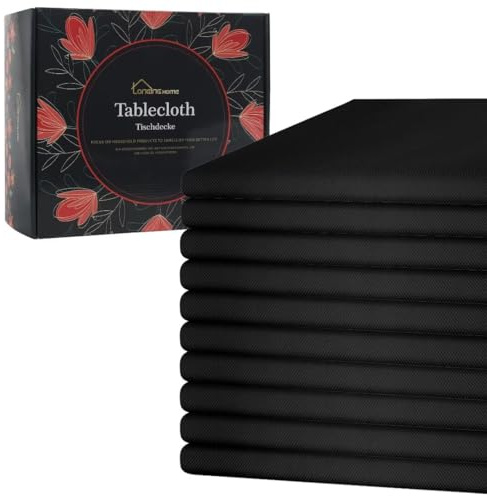 Einweg Vlies Stoffähnlich Tischdecke, 1m x 2,5m, Schwarz, Hochzeit, Geburtstag, Party, Dekoration
