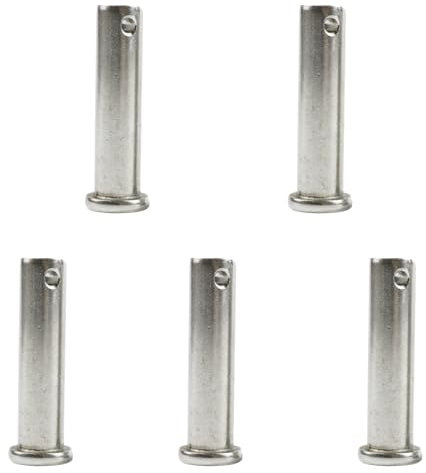 Aoktorkit 5Pcs Single Hole Clevis Pins 10mm x 50mm Stainless Steel Flat Head Pin T Shape Round Pin for Hitch Pin Lock Systems