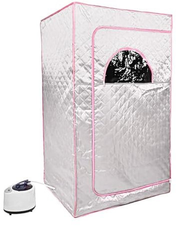 MENGDA Sauna a vapore portatile per spa personale a casa, tenda di sudore, sedia da sauna pieghevole, ideale per casa, può ospitare due persone (argento)