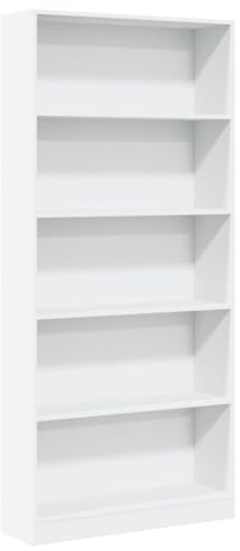 vidaXL Bokhylla vit 80x24x176 cm konstruerat trä, bokhylla, bokhylla, hyllenhet, förvaringsskåp, förvaringshylla, vitrinskåp, bokhylla, bokhylla