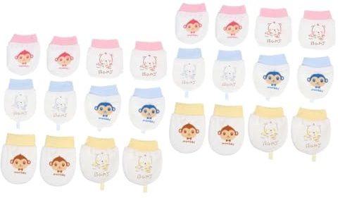 VALICLUD 12sätze Kratzhandschuhe Und Fußsocken Cartoon-design Atmungsaktive Und Bequeme Pflege Für Neugeborene Für Sanften Schutz Zarten