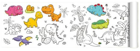 Rollo para colorear, dibujos animados de papel para colorear Roll - Adhesivo de rodillo de tinte largo para,Actividad práctica para niños Actividad portátil Fine Motor Skills Improver para la escuela,