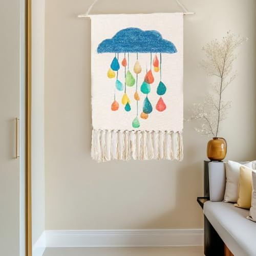 BMIDOT Tapiz de pared de algodón bohemio para colgar en la pared, con borlas, hecho a mano, para apartamentos, dormitorios, salas de estar, dormitorios, puertas, entradas, oficinas en casa (A2)
