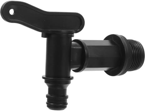 TEMPNAP Rain Barrel Spigot Water Barrel Connector with Small Nozzle Black Garden Hose Faucet Adapter for Outdoor Water Spigot