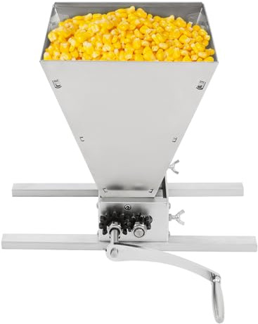 Molinillo de malta de 4 litros, moderno, manual, de acero inoxidable, para el hogar con rodillos ajustables, trituradora de cereales con dos modos de funcionamiento ideal para moler granos en casa