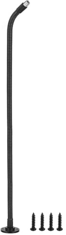 PATIKIL Microphone Podium Flange Mount Stand with 20 Gooseneck Arm, 3/8-16 Mic Stand Holder with Male Thread Flexible Gooseneck Arm for Microphone Camera, Black