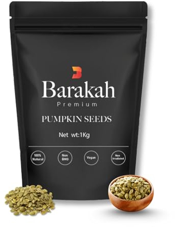 Pumpkin Seeds 1kg | Premium Whole Pumpkin Seed Kernels | Natural Raw Seeds for Snacking, Baking & Cooking | High Protein, High Fibre, Vegan & Non-GMO