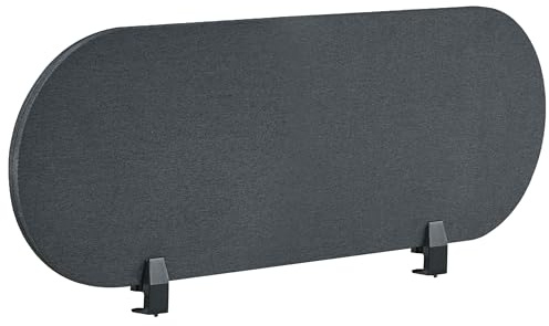 Beliani Schreibtisch Trennwand Akustik dunkelgrau 120 x 40 cm Befestigungsklammern Sparky