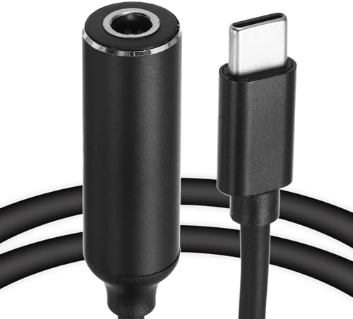 sourcing map 0.6FT USB C to DC PD Power Fast Charging Cable, 5.5mmx2.1mm 65W/5V/9V/20V DC Power Cable, Type C Input 3.25A Adapter Jack Converter for Router, Camera, TV Box, Desk Lamp(Black)