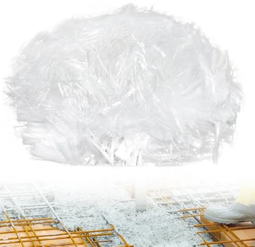 1 kg de fibre de polypropylène, fibres poly pour béton, plâtre, mortier de ciment, fibres polypropylène de 12 mm, résistance renforcée, empêche la formation de fissures, réduit le rétrécissement