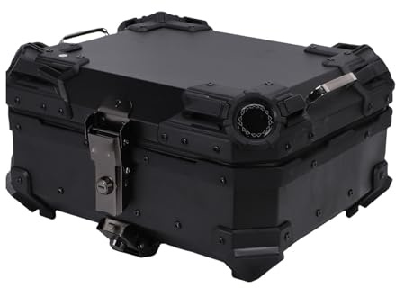 Asixxsix Motorrad-Topcase, 28 l Aluminiumlegierung Motorrad-Heckkoffer mit doppeltem Schlüssel, sicherem Schloss und Wasserdichtigkeit, Kofferraumkoffer für Motorräder
