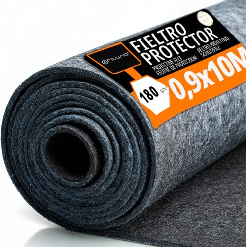 OFITURIA Feutre de Protection pour Sol 90 cm x 10 m, 180 g/m², Lot de 1 pièce, idéal pour protéger Les sols Lors de travaux, Peinture et déménagement (90cmx10m, 1 pièce)