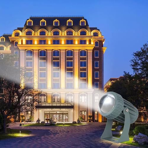 QICBYING Faretti Rotanti - Faretto da Parete A LED da 10W, Faretto A Fascio Stretto, Faretti A LED A Lungo Raggio, Illuminazione Architettonica per Esterni Impermeabile IP65(Red)