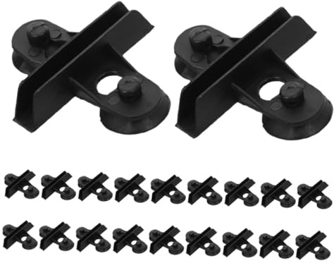 GARVALON 20pcs Black Fish Tank Divider Clips Fixed Suction Cups, Aquarium Isolation Holder for Glass Partitions, Fish Tank Partition Board Accessories for Aquatic Supplies