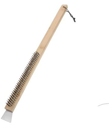 WGBOSMG Extra Long 21 Inch Pizza Stone Cleaning Brush with Sturdy Steel Bristles and Scraper for Oven Baking Pizza Cleaning Brush