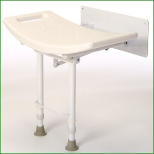 Wall Mounted Fold Down Shower Seat - With Drop Down Legs