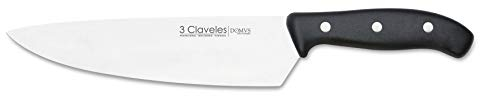3 CLAVELES CUCHILLO COCINERO DOMVS 20 cm-8 E 3C 00955, Acciaio Inossidabile, Negro