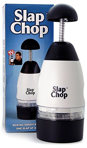Slap Chop Original Slicer with Stainless Steel Blades | Vegetable Chopper Gadget | Mini Chopper for Salads | Kitchen Accessory White