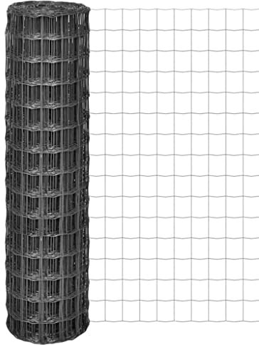 vidaXL Malla Euro Fence Gris 10x1,5 m 100x100 mm Valla Cerca Verja Alambrada