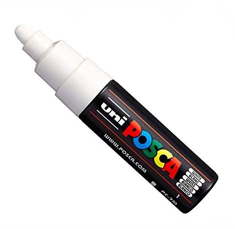 Uni Posca PC-7M Marker Art Pen Large Ball Tip, 5-5.5 mm - White