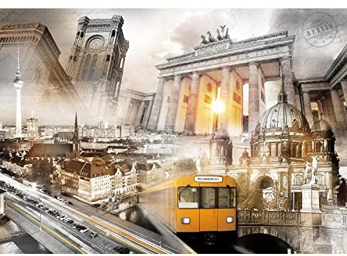 Runa Art Papel tapiz fotográfico la ciudad de Berlín 352 x 250 cm Lana Fondo De Pantalla XXL Moderna Decoración De Pared Sala Cuarto Oficina Salón beige 9456011a