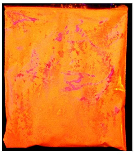 Pigmento arancio fluorescente 20g luce nera UV idea regalo natale compleanno festa brillante decorativo creativo scintillante