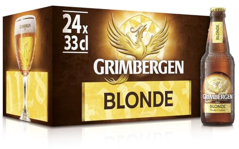 Grimbergen Blonde, Cassa con 24 Bottiglie da 33cl, Birra d'Abbazia Blonde Ale, Gusto Morbido e Fruttato, Gradazione Alcolica 6.7% Vol.