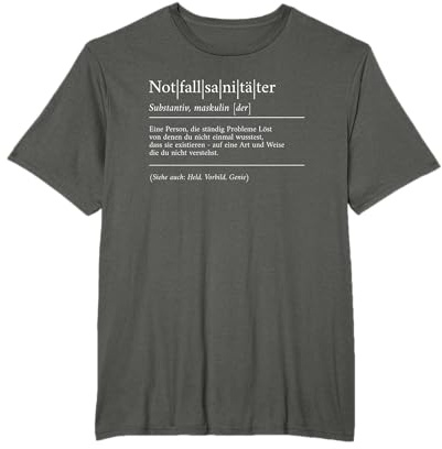 Krankenwagen Notfallsanitäter Sanitäter Blaulicht T-Shirt für Männer im Rettungsdienst, Schwarz, S